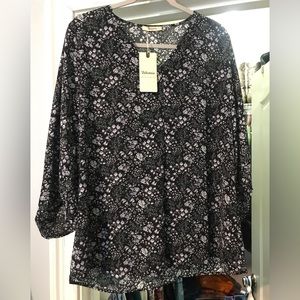 Polyester, Bebonnie brand, size XL 3/4 sleeve floral tunic